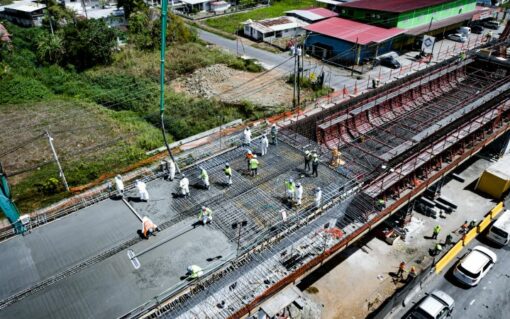 Se hormigona el último tramo de la sección cajón del Viaducto de la Chorrera